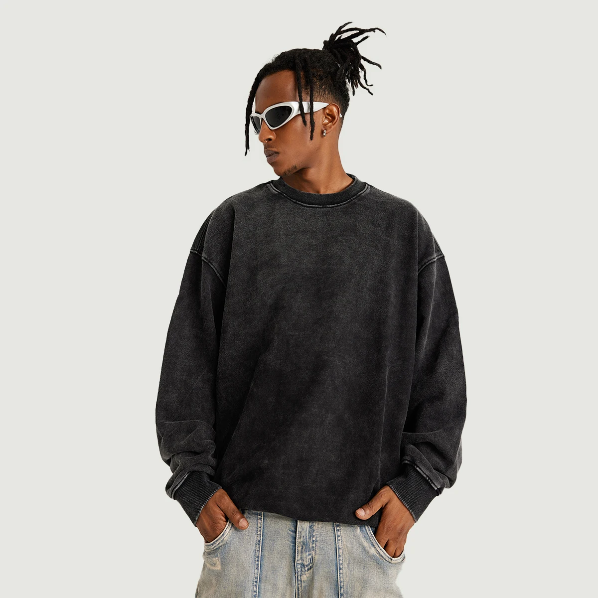 Unisex Super Heavyweight Oversized Faded Sweatshirt(440GSM)